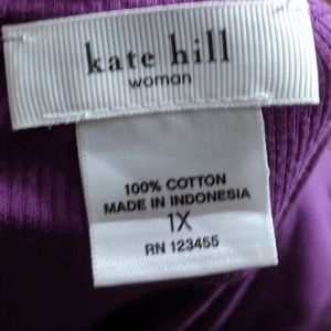 Kate Hill Tops - Kate Hill 100% Cotton Tank Top Size 1x Kate Hill Tops - Kate Hill 100% Cotton Tank Top Size 1x